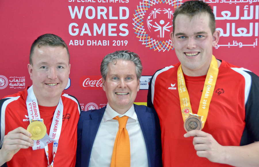 Goud voor Chris Kuiper en Brons voor Bart Hol op de Special Olympics Worldgames - Foto: Marinus Hol